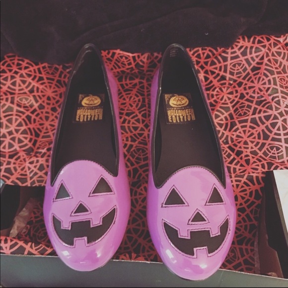 Killstar Shoes - Purple Jack O Lantern Flats 💜🎃